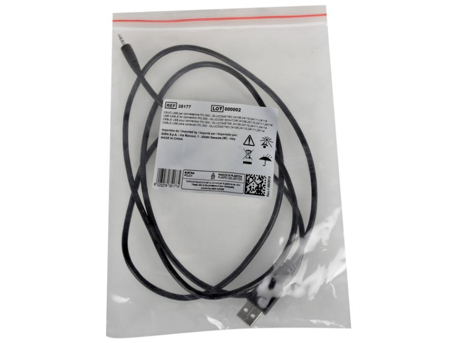Gima 35176 Cavo USB Per Connessione Tra PC E Glucometro - Collegamento Dati Per Trasferire Misurazioni Glicemiche, Alta Qualità